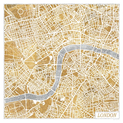 Framed Gilded London Map Print