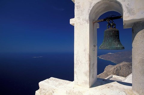 Framed Panagia Kalamiotissa Monastery Bell Tower, Cyclades Islands, Greece Print