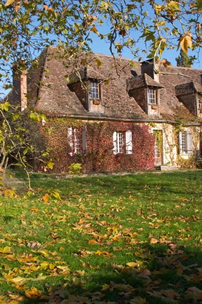 Framed Main Farmhouse in Traditional Dordogne Style Print