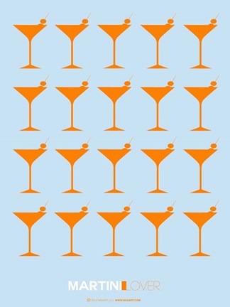 Framed Martini Lover Orange Print