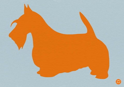 Framed Scottish Terrier Orange Print