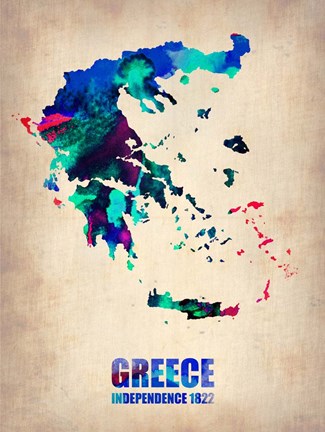 Framed Greece Watercolor Print