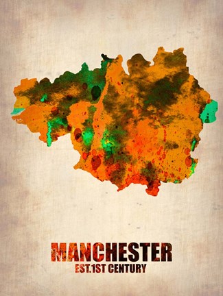 Framed Manchester Watercolor Print