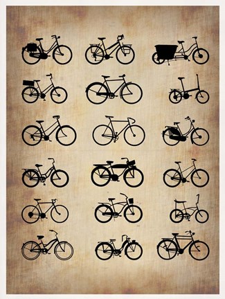 Framed Vintage Bicycles Print