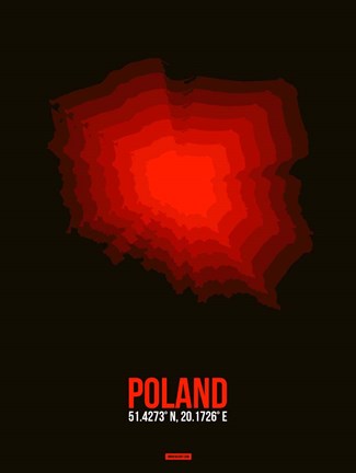 Framed Poland Radiant Map 3 Print