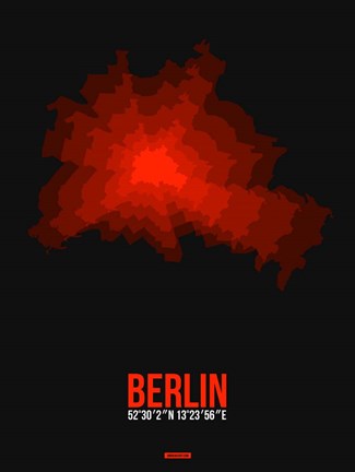 Framed Berlin Radiant Map 2 Print