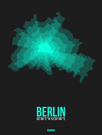 Framed Berlin Radiant Map 3 Print