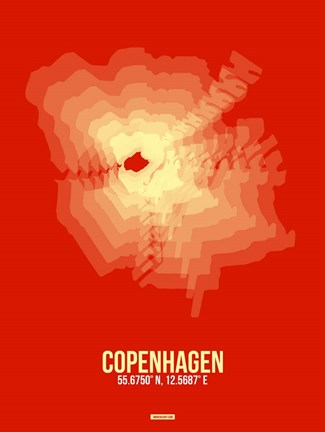 Framed Copenhagen Radiant Map 4 Print