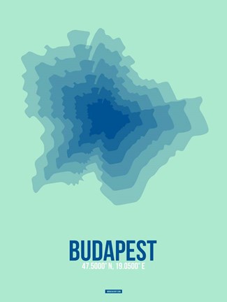 Framed Budapest Radiant Map 5 Print