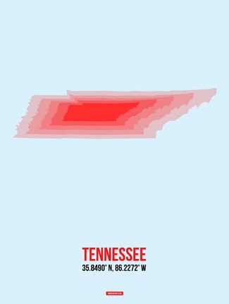 Framed Tennessee Radiant Map 3 Print