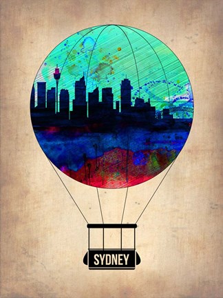 Framed Sydney Air Balloon Print