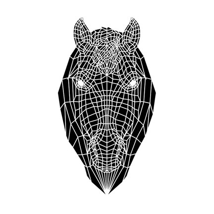 Framed Horse Head Mesh Print