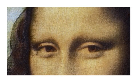 Framed Mona Lisa - Detail Of Eyes Print