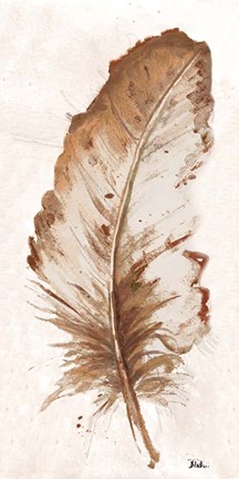 Framed Brown Watercolor Feather II Print