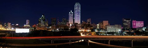 Framed Dallas at Night Print