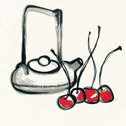 Framed Tea and Cherries Print