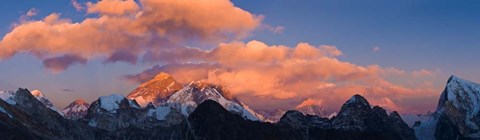 Framed Snowcapped Mountain Peaks, Mt Everest Print