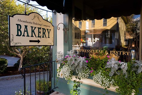 Framed Bakery at Mill Falls Marketplace in Meredith, New Hampshire Print