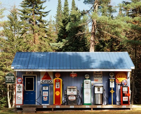 Framed Gas station, New Hampshire Print