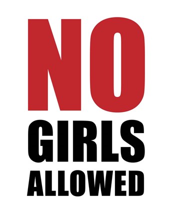 Framed No Girls Allowed - White Print