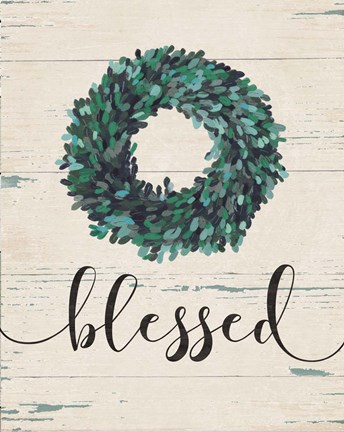 Framed Blessed Wreath Print