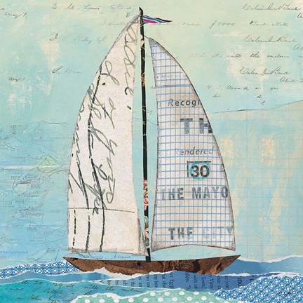 Framed At the Regatta III Sail Sq Print