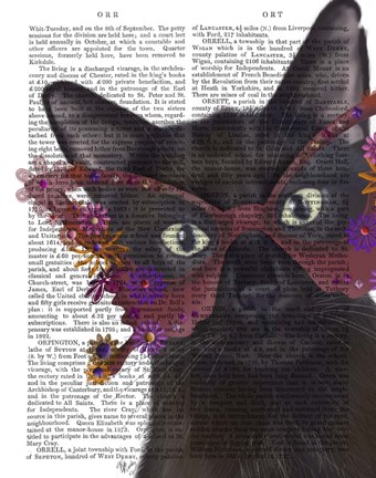 Framed Cat and Flower Glasses Print