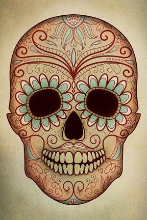 Framed Day of the Dead Skull II Print