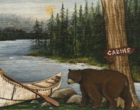 Framed Northwoods Bear Crop Print