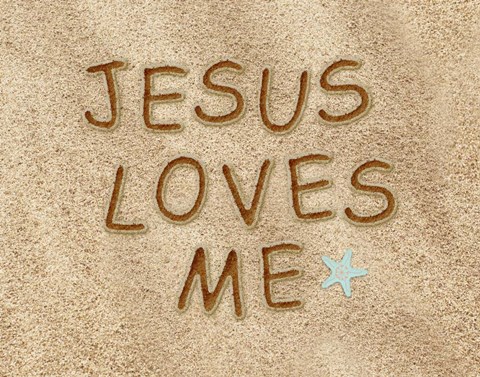 Framed Jesus Loves Me Sand Print