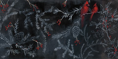 Framed Cardinal Chalkboard Print