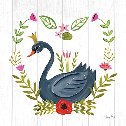 Framed Swan Love II Print