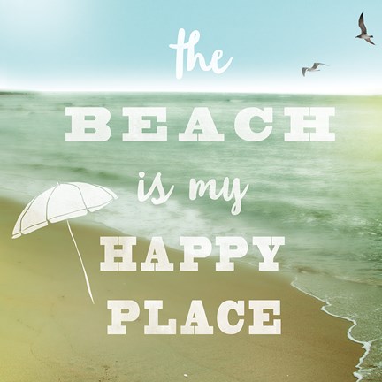 Framed Happy Beach Print