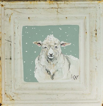 Framed White Sheep Print