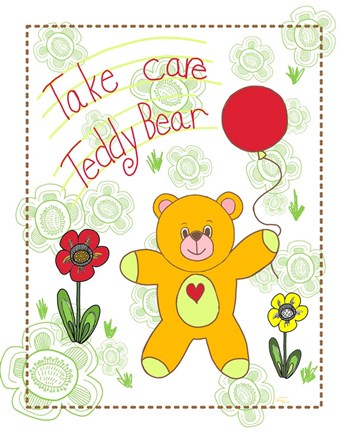 Take Care Teddy Bear Art by Ramona Murdock at FramedArt.com