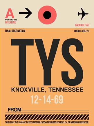 Framed TYS Knoxville Luggage Tag I Print