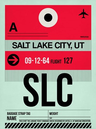 Framed SLC Salt Lake City Luggage Tag I Print