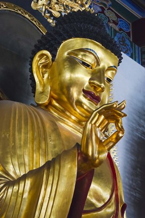 Framed Buddhist Statue in Jinshan Temple, Zhenjiang, Jiangsu Province, China Print