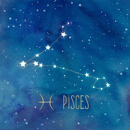 Framed Star Sign Pisces Print