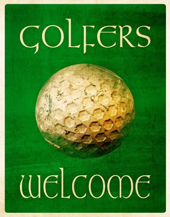 Framed Golfers Welcome Print