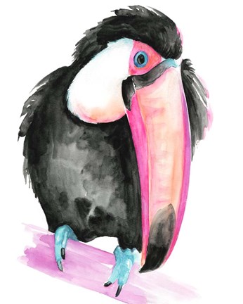 Framed Technicolor Toucan I Print