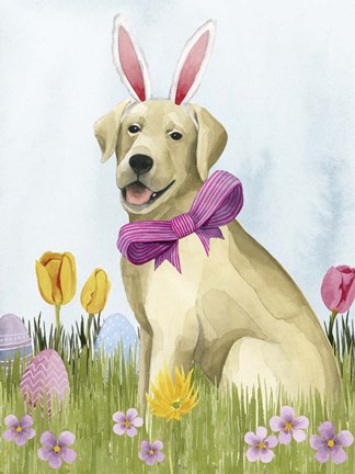 Framed Puppy Easter I Print