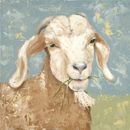 Framed Farm Life-Brown Goat Print