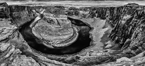 Framed Horshoe Bend Black &amp; White Print