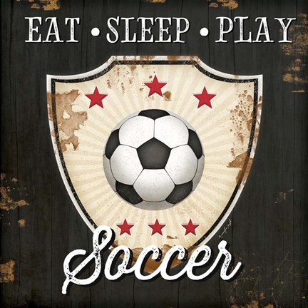 Framed Eat, Sleep, Play, Soccer Print