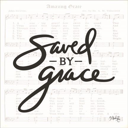 Framed Saved by Grace Print