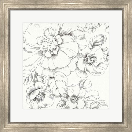 Framed Summer Bloom II BW Print