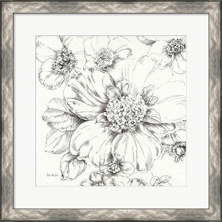 Framed Summer Bloom III BW Print