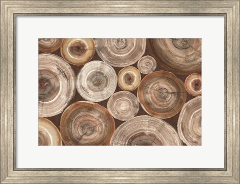 Framed Rings of Life II Brown Print