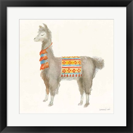 Framed Festive Llama II Print